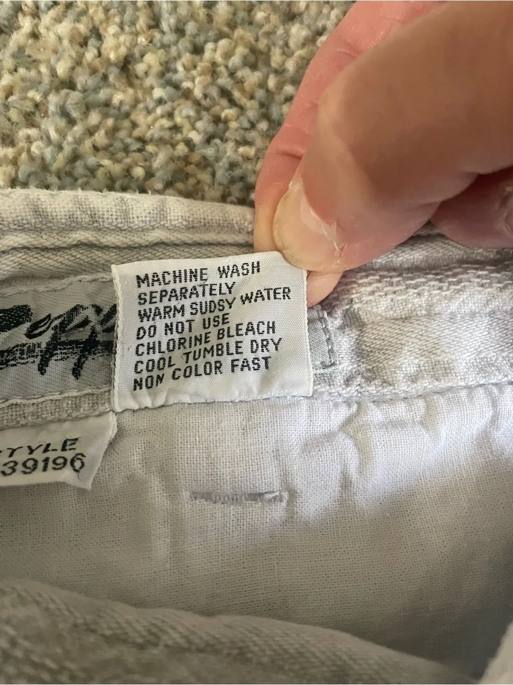 Vintage Zeppelin White Cotton Pants Waist 33 M 90s Y2K
